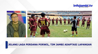 Jelang Laga Perdana, Tim Jambi Adaptasi Lapangan Stadion Utama Riau