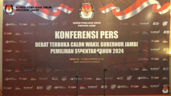 Konferensi Pers Usai Debat Terbuka Calon Wakil Gubernur Jambi Pilkada Serentak 2024